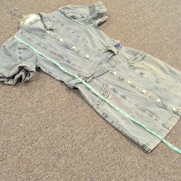 Fate Blue Denim Dress with Belted Waist - Picture 14 of 14